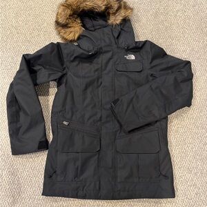 The North Face Black Jacket with Removable Fur Trim